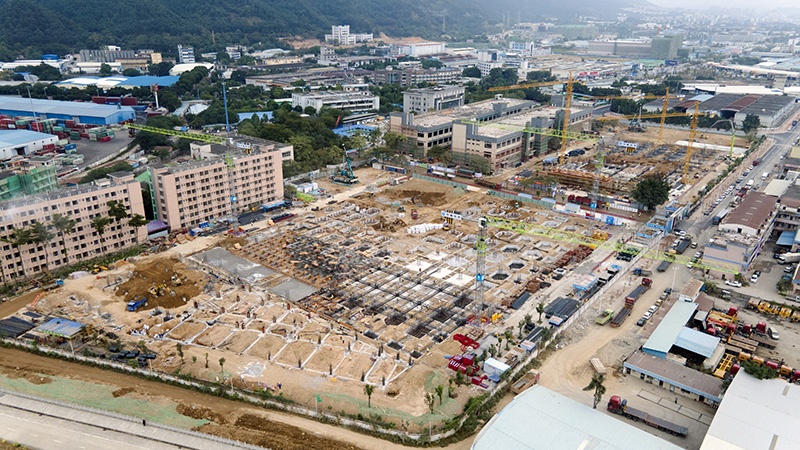 施工现场热火朝天！利来国际高科高端电容生产基地项目稳步推进